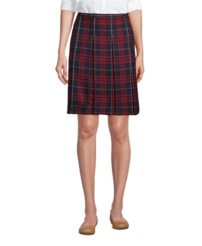 Юбка в клетку Lands' End Women's Plaid Box Pleat до колена