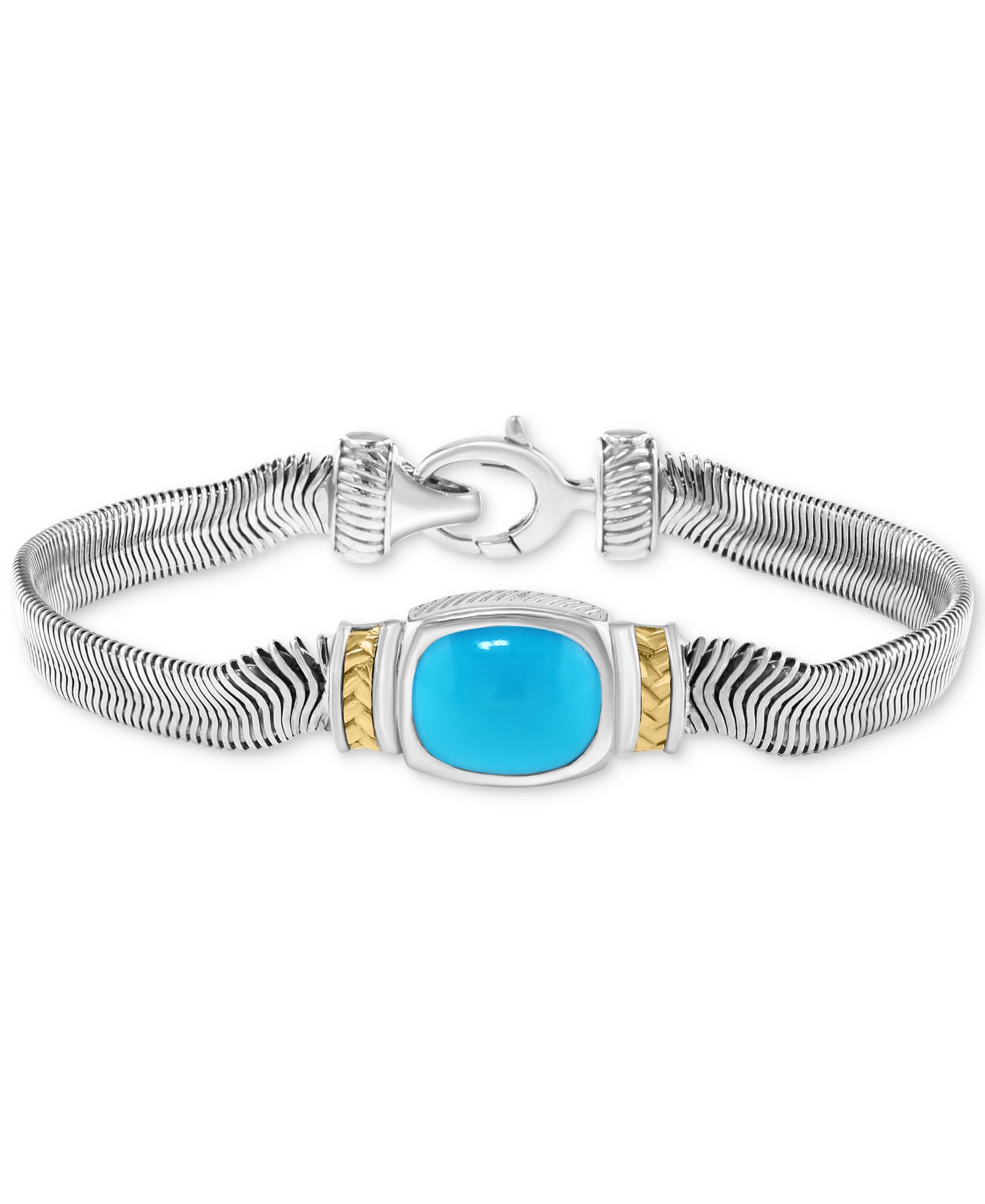 Браслет EFFY Turquoise Snake Link в серебре