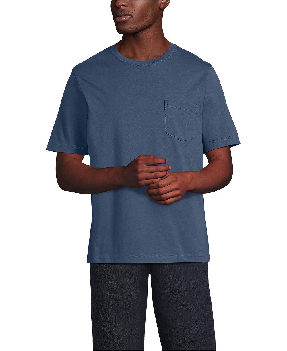 Lands' End Men's Super-T Short Sleeve T-Shirt with Pocket