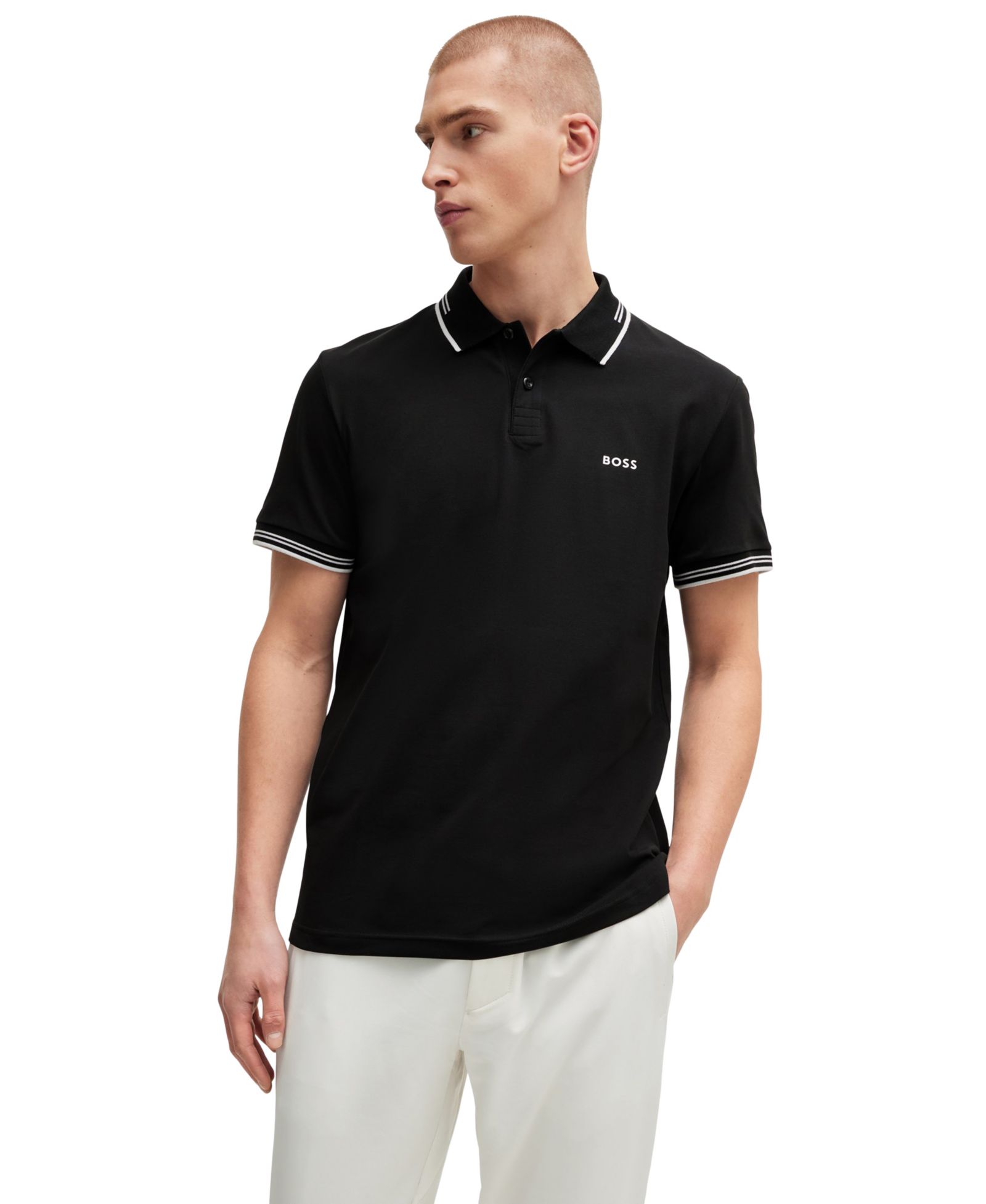 BOSS by Hugo Boss Men’s Stretch-Cotton Slim-Fit Logo Polo Shirt