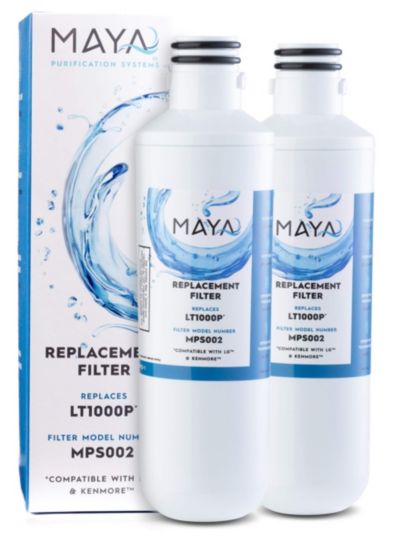 Maya LT1000P Water Filter Replacement, Compatible with: LG ADQ747935, MDJ64844601, LMXS28626D, LT1000PC, LT-1000PC Kenmore 46-9980, 469980, 2 Pack