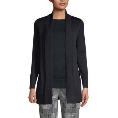 Lands' End Women's Regular Cotton Modal Shawl Collar Cardigan Sweater