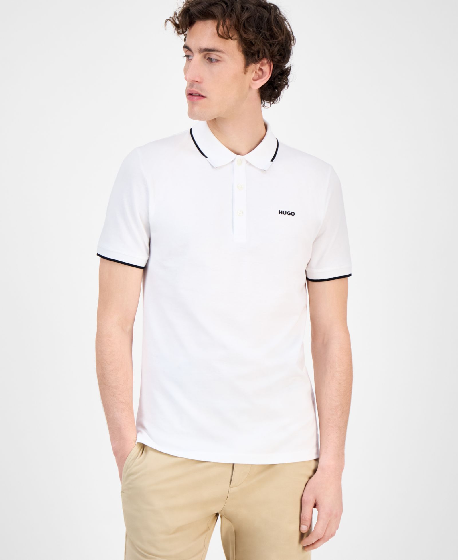 Мужское поло Hugo by Hugo Boss Dinoso Contrast-Tip