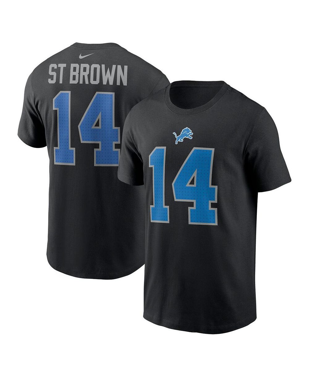Nike Men's Amon-Ra St. Brown Black Detroit Lions Player Name & Number T-Shirt