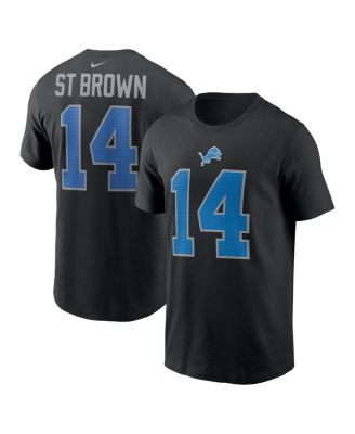 Nike Мужская футболка Nike Amon-Ra St. Brown Black Detroit Lions Player Name & Number