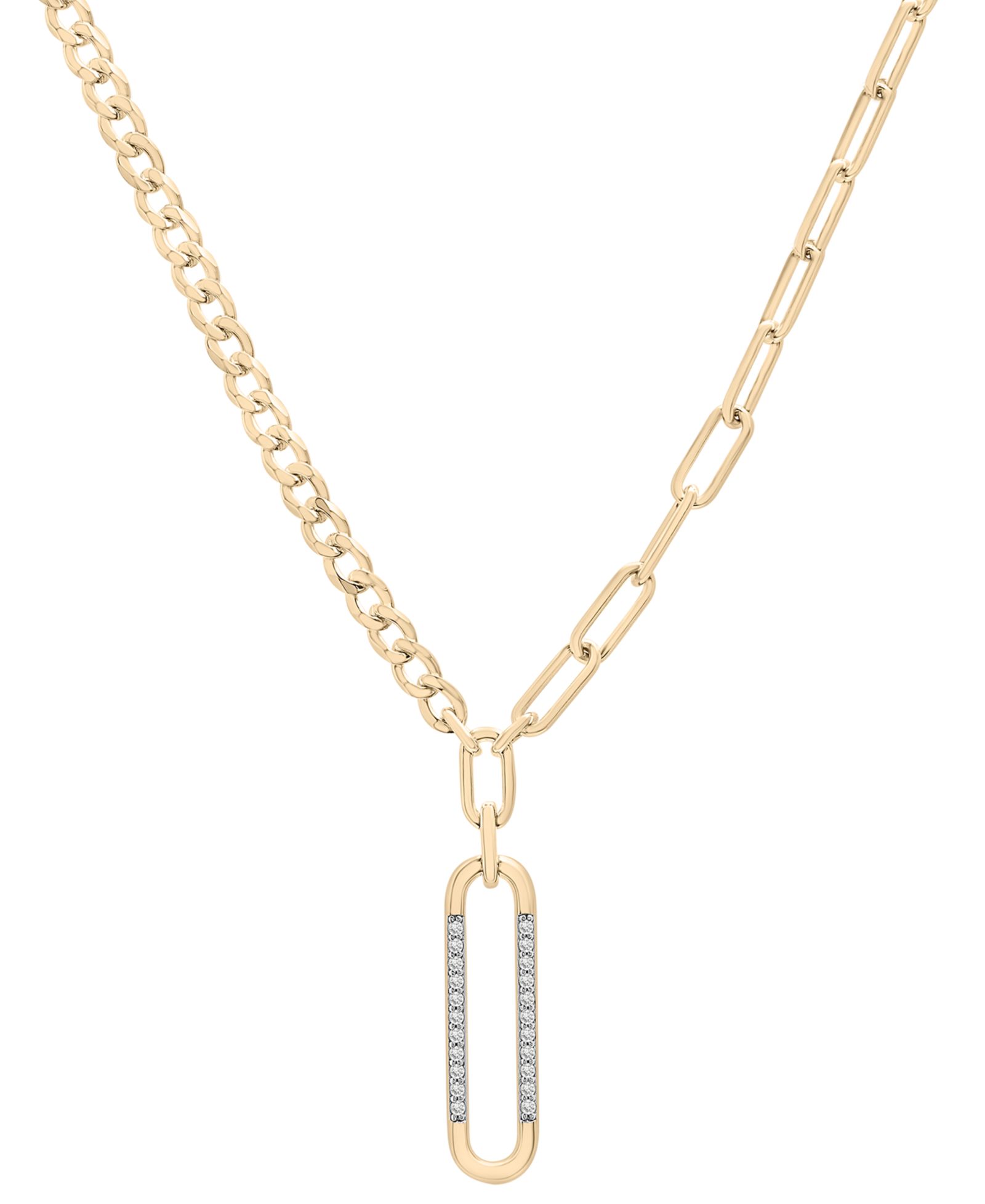 Audrey by Aurate ожерелье с подвеской Diamond Vertical Link Two-Chain 18" в золотом покрытии Gold Vermeil
