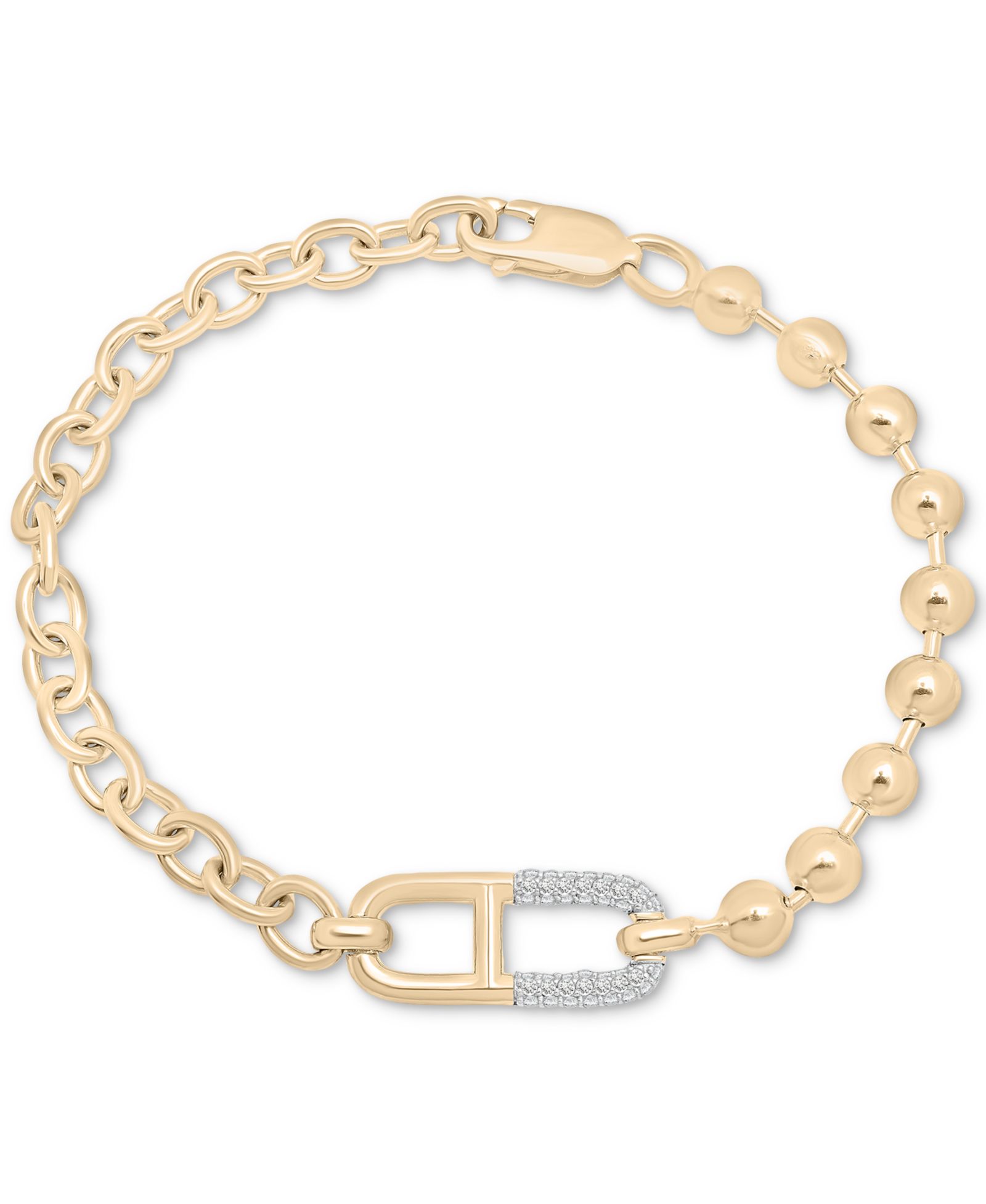 Браслет Audrey by Aurate Diamond Horizontal Link Two-Chain в золотом вемеле