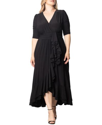 Kiyonna Plus Size Veronica Ruffled Evening Gown