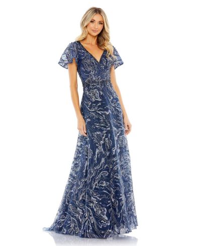 Mac Duggal Женское вечернее платье A-line с рукавами-бабочками