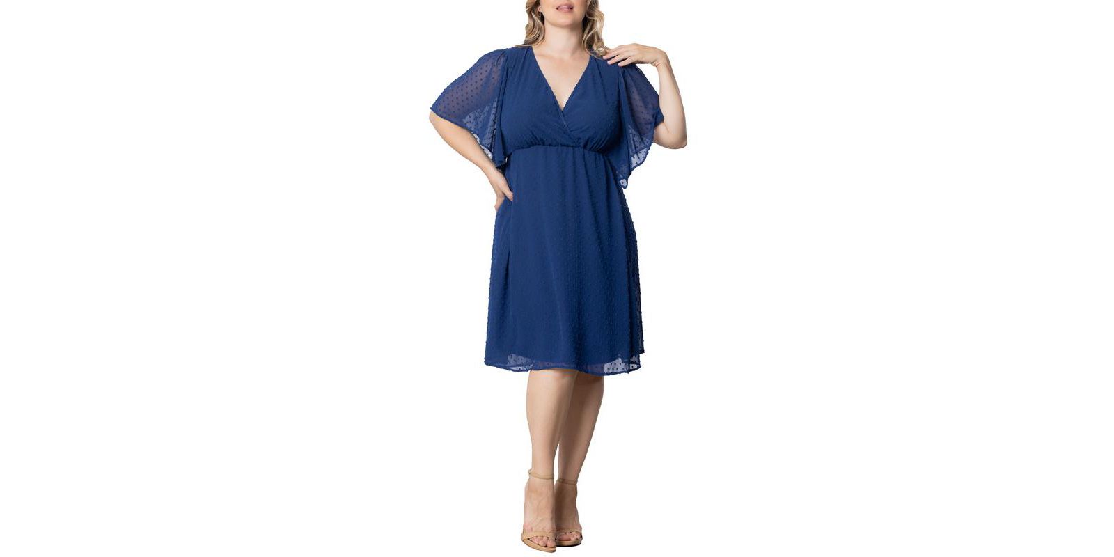 Kiyonna Plus Size Florence Flutter Sleeve Dress