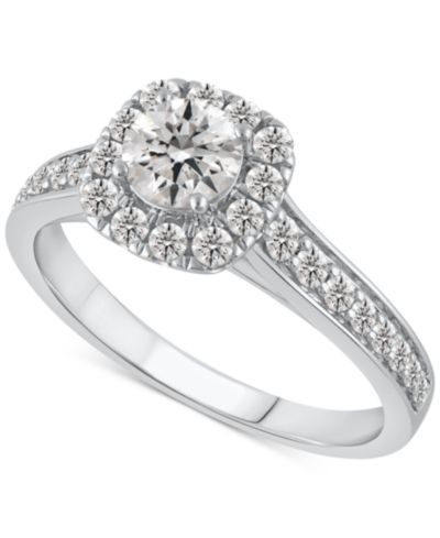 Помолвочное кольцо Diamond Halo 14k White Gold или 14k Gold