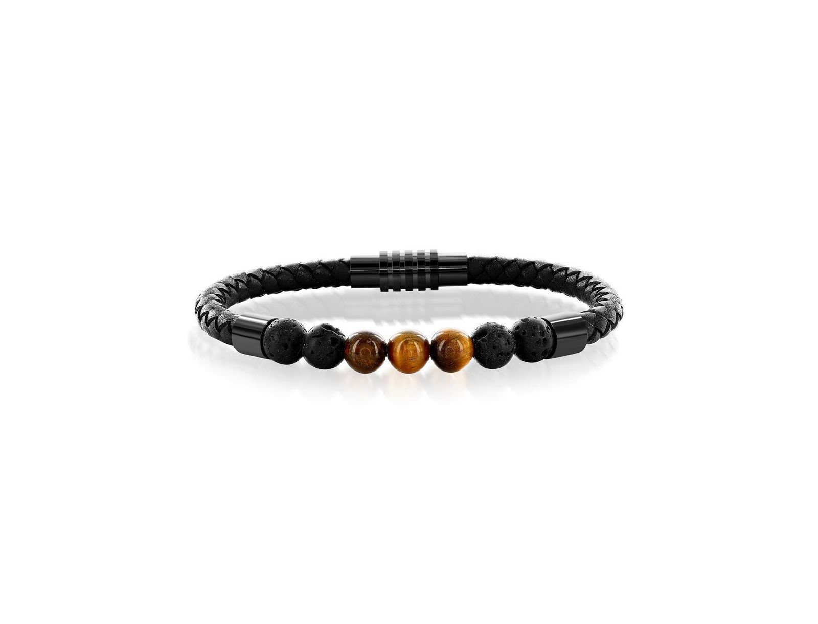 Кожаный браслет Metallo Stainless Steel Genuine Bead