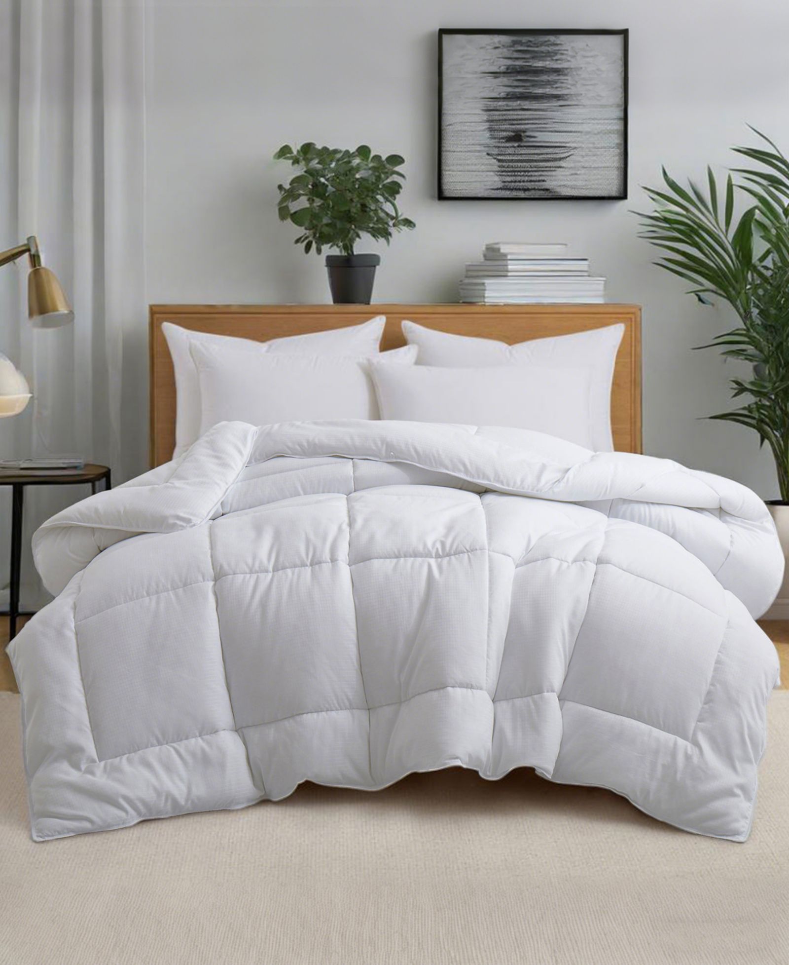 Всесезонное стеганое одеяло Unikome Grid Quilted Luxury, Twin