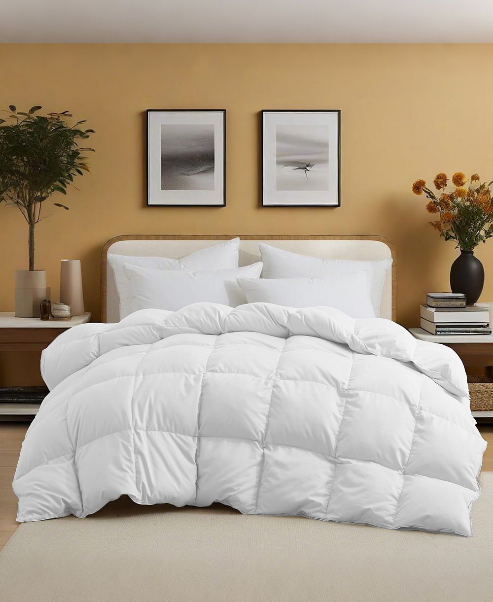 Unikome All Season Warmth Goose Feather Down Fiber Comforter, California King