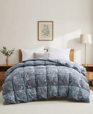 UNIKOME Printed All Season White Goose Feather Fiber Comforter, Twin