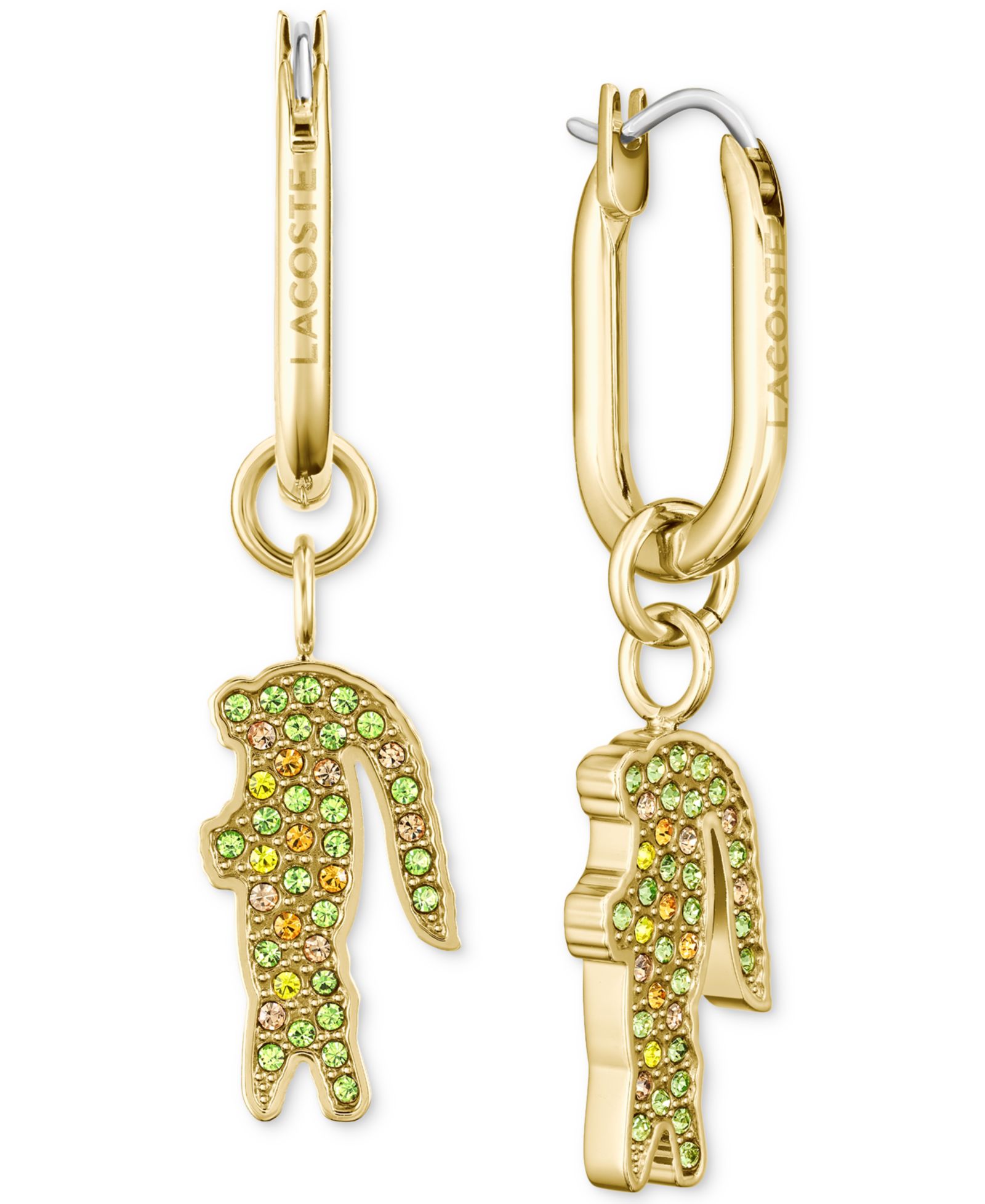Серьги-подвески Lacoste Multicolor Crystal Crocodile
