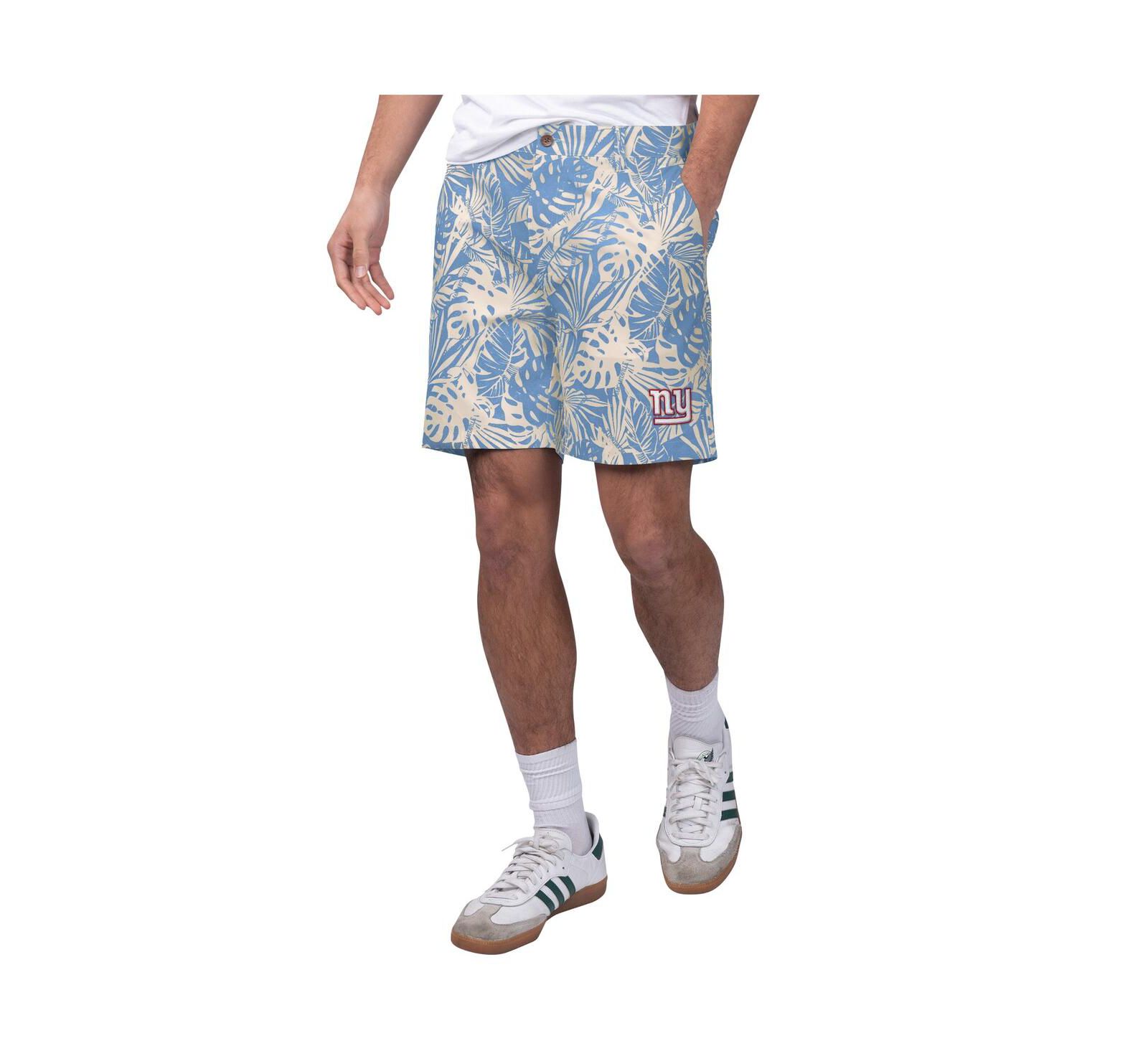 Margaritaville Men's Royal New York Giants Sandwashed Monstera Print Amphib Shorts