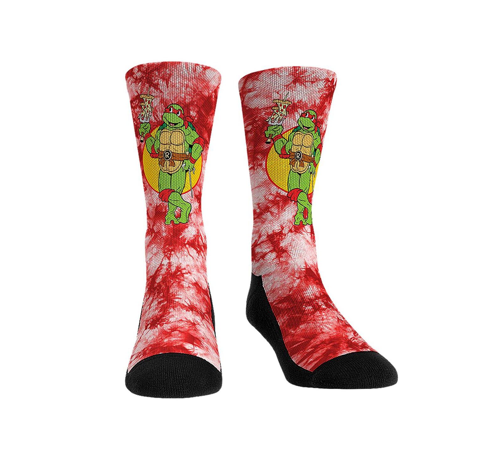Rock Em Socks Unisex Teenage Mutant Ninja Turtles Raphael Tie-Dye Crew Socks