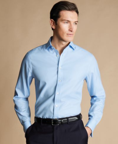 Charles Tyrwhitt Men's Slim-Fit Non-Iron Solid Twill Dress Shirt