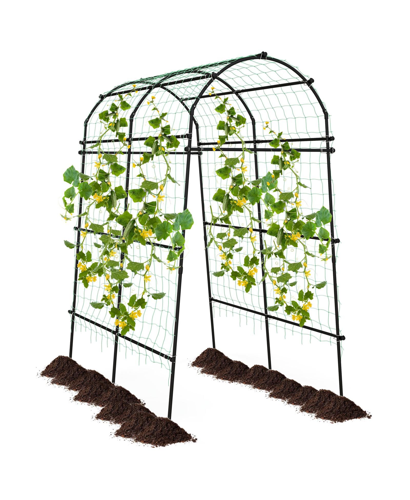 Slickblue 7.5 Feet Garden Arch Trellis with PE Coated Metal Structure
