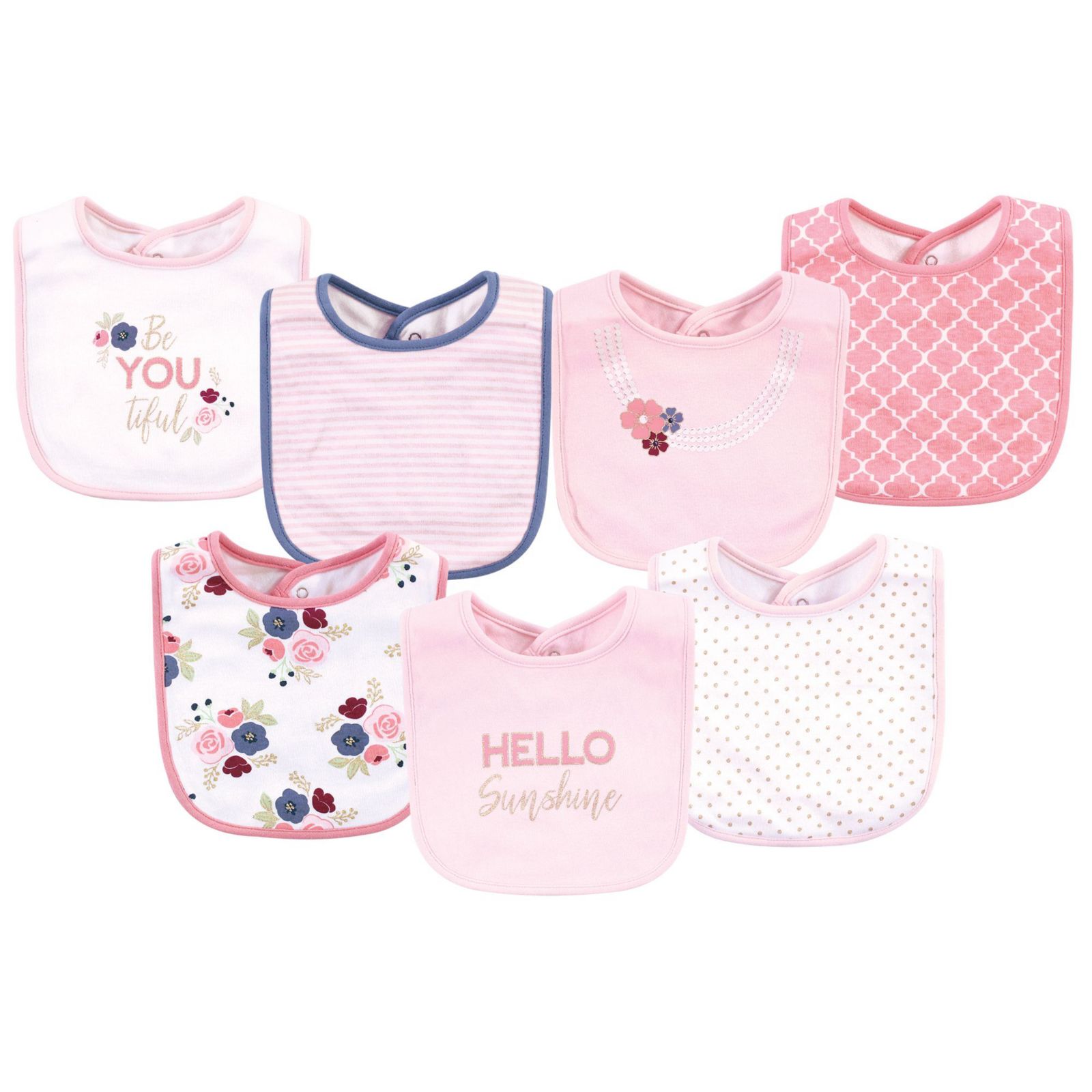 Набор слюняг Little Treasure Girls Seven-Count Interlock Drool Bib Set
