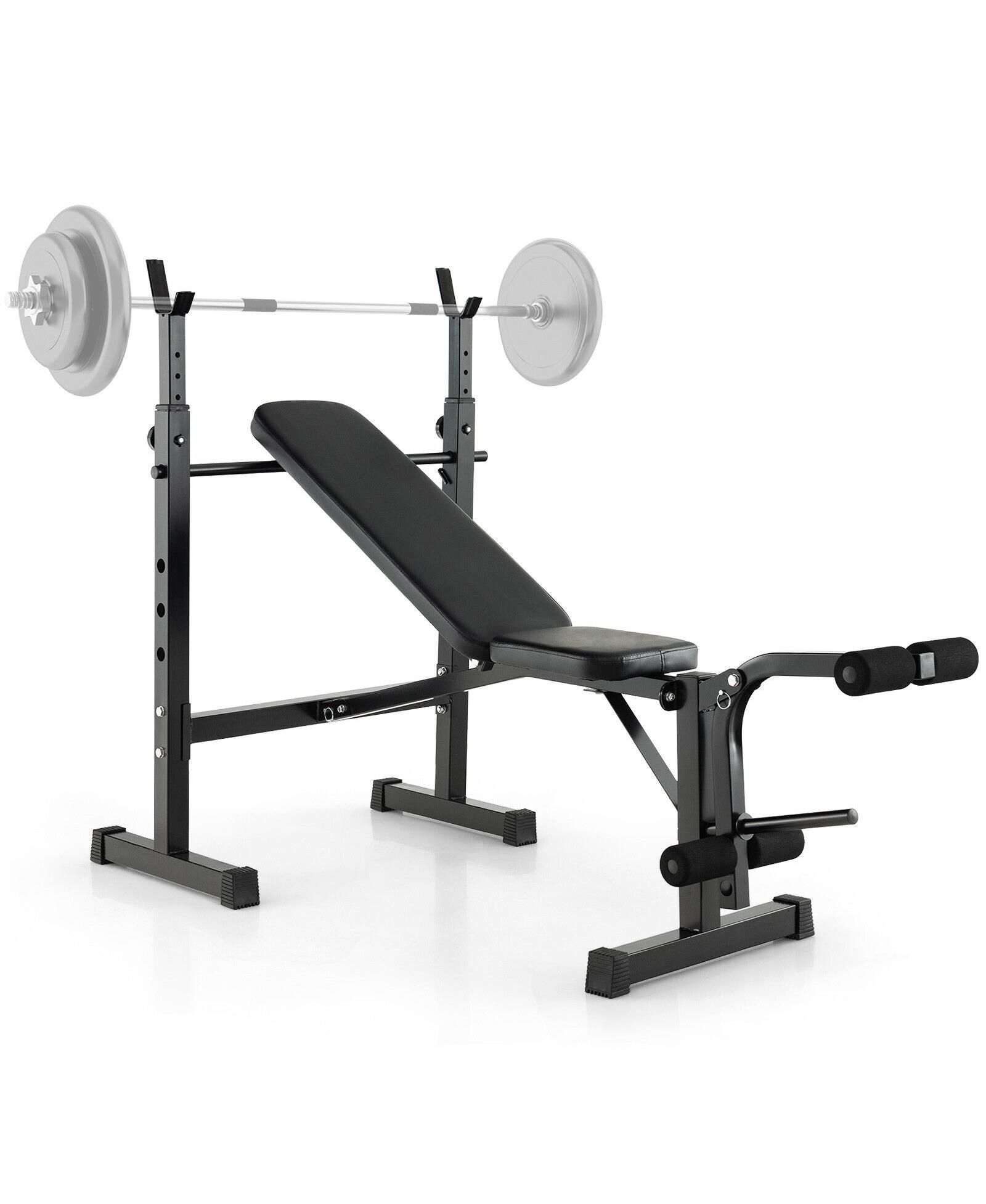 Набор скамья для весов Slickblue Adjustable и стойка для штанги с отверстиями для дисков