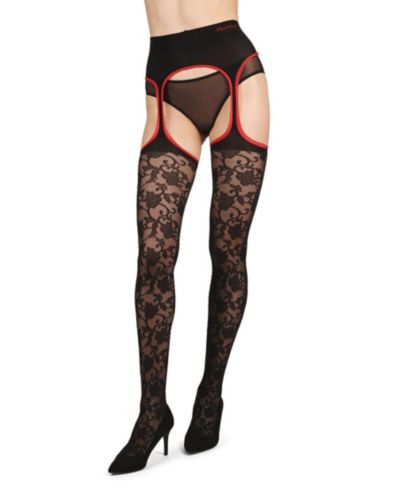 Женские прозрачные колготки MeMoi Women's Secret Garden Suspender 30 Denier Sheer