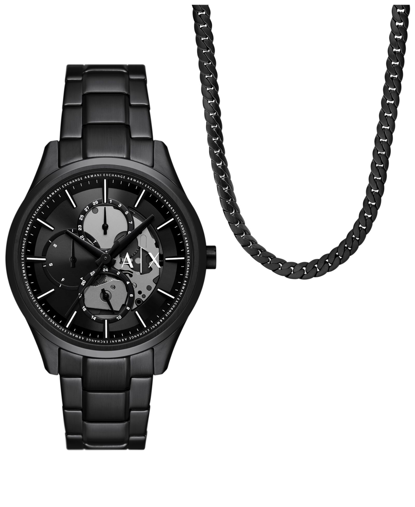 Мужские часы A|X Armani Exchange Quartz Multifunction Black Stainless Steel 42MM