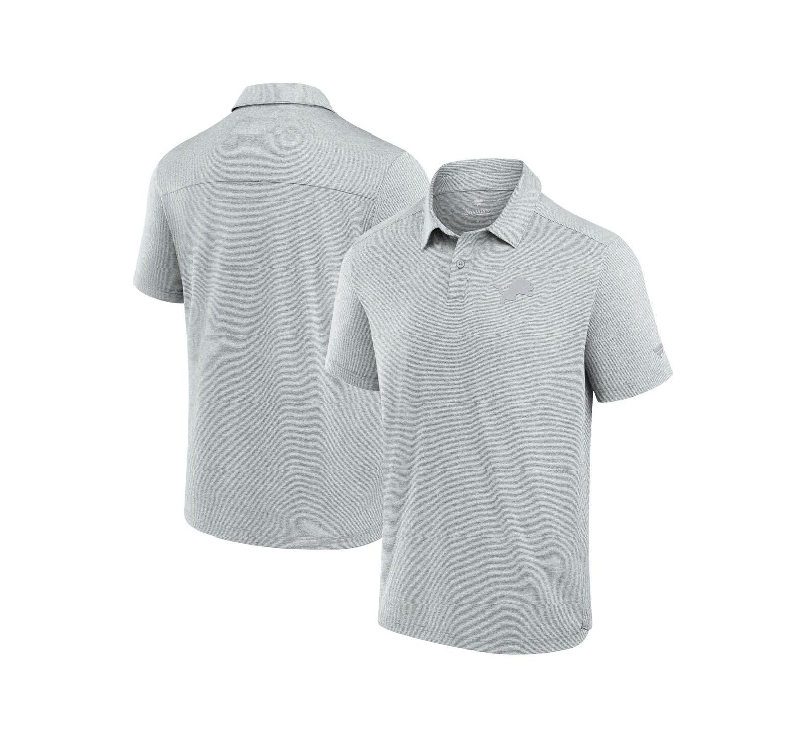 Fanatics Signature Men's Gray Detroit Lions Front Office Tech Polo Shirt