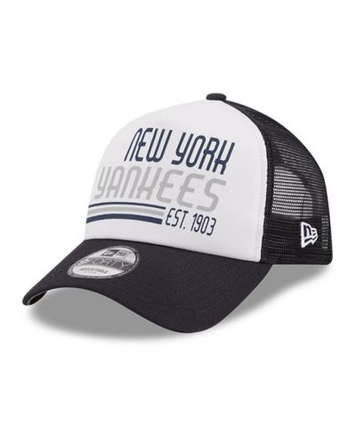 Мужская кепка New Era New York Yankees Stacked A-Frame Trucker 9Forty, белый/темно-синий