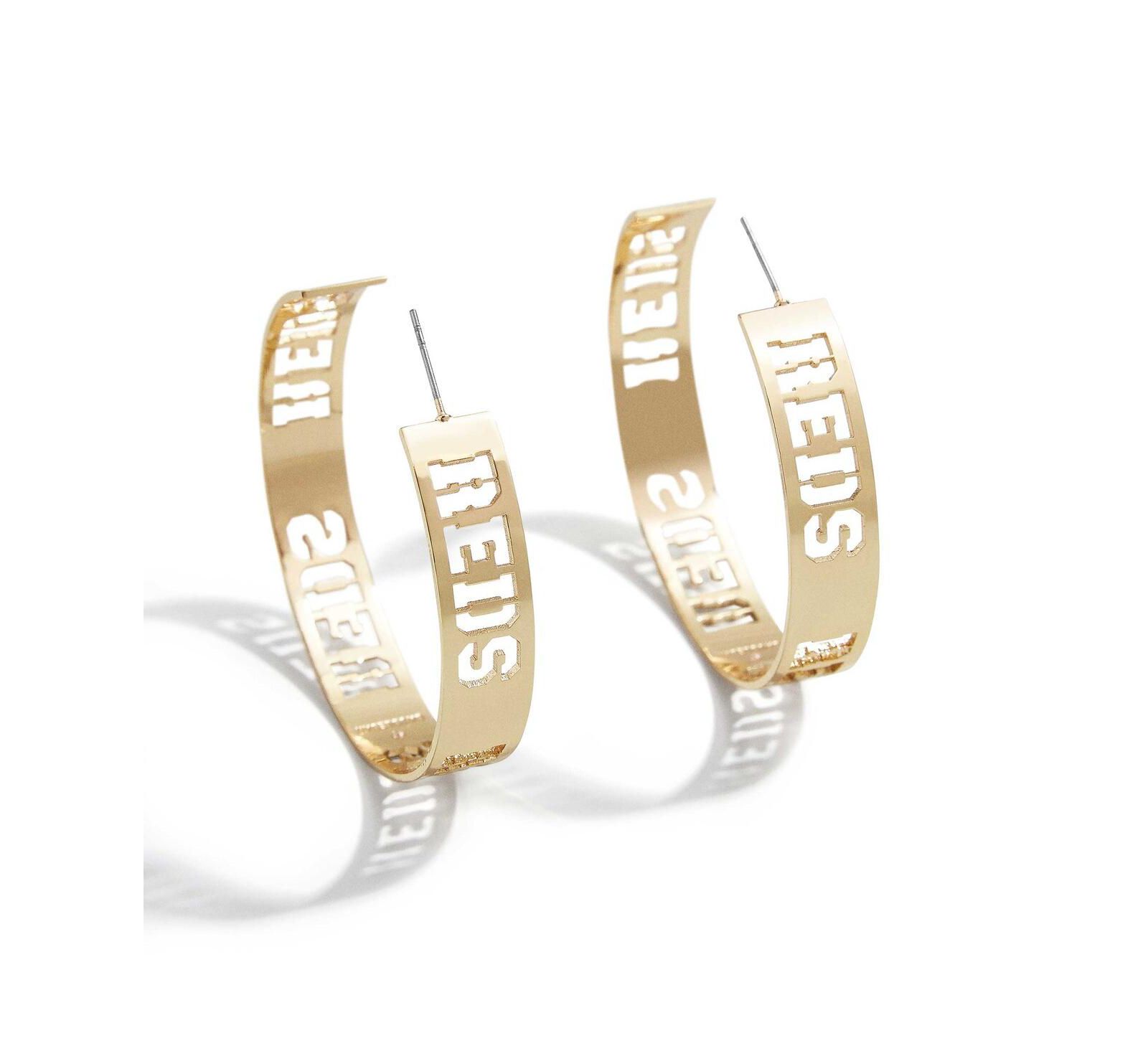 Wear by Erin Andrews x Baublebar Серьги-кольца Cincinnati Reds с вырезами