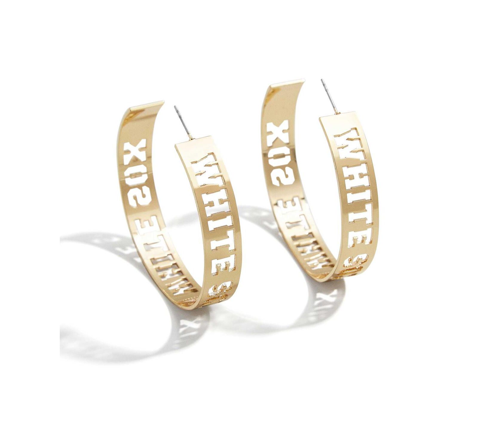 Серьги-кольца Wear by Erin Andrews x Baublebar Chicago White Sox Large Cutout