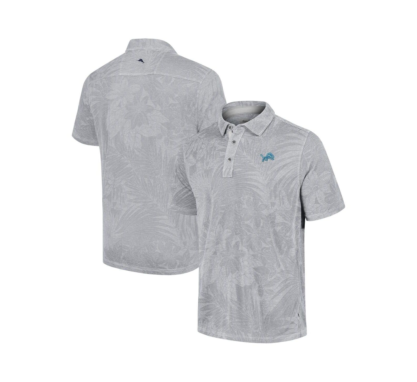 Мужская рубашка-поло Tommy Bahama Gray Detroit Lions Sport Santiago Paradise