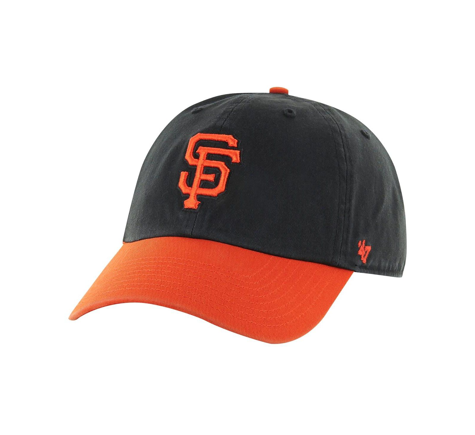 47 Brand Men's Black/Orange San Francisco Giants Clean Up Adjustable Hat