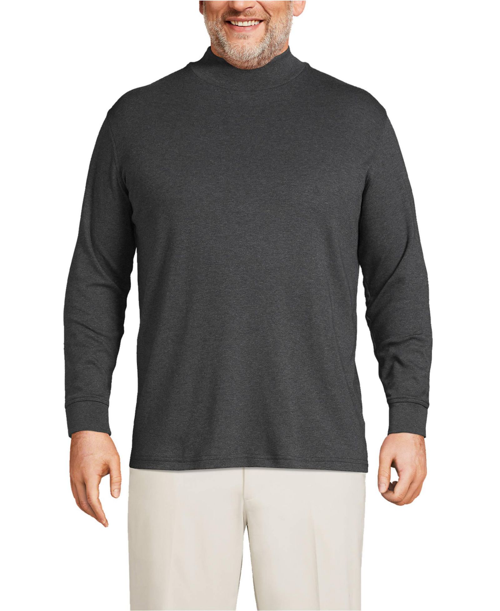 Мужской джемпер Lands' End Cotton Supima Mock Turtleneck