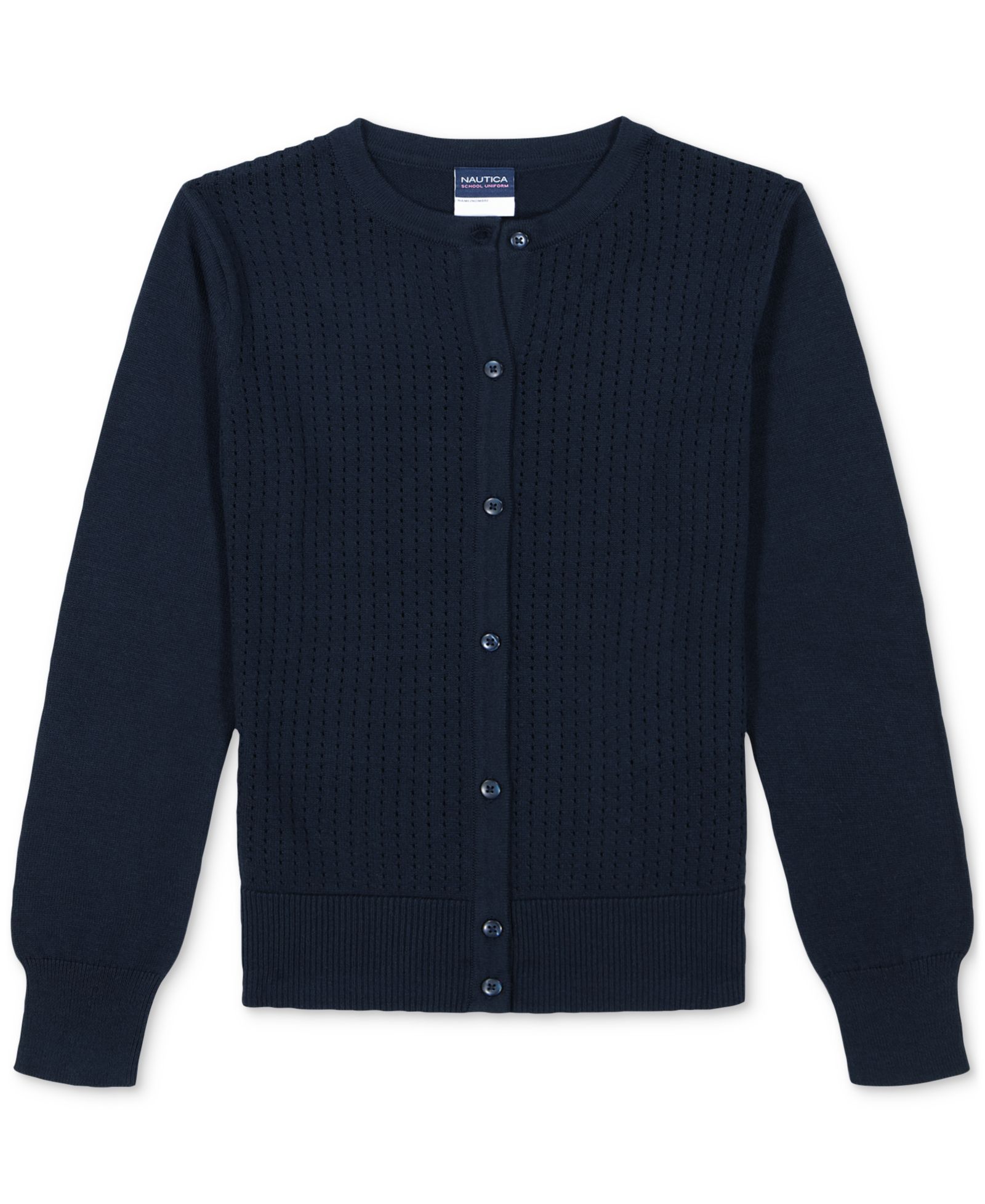 Nautica Little Girls Uniform Pointelle Cardigan