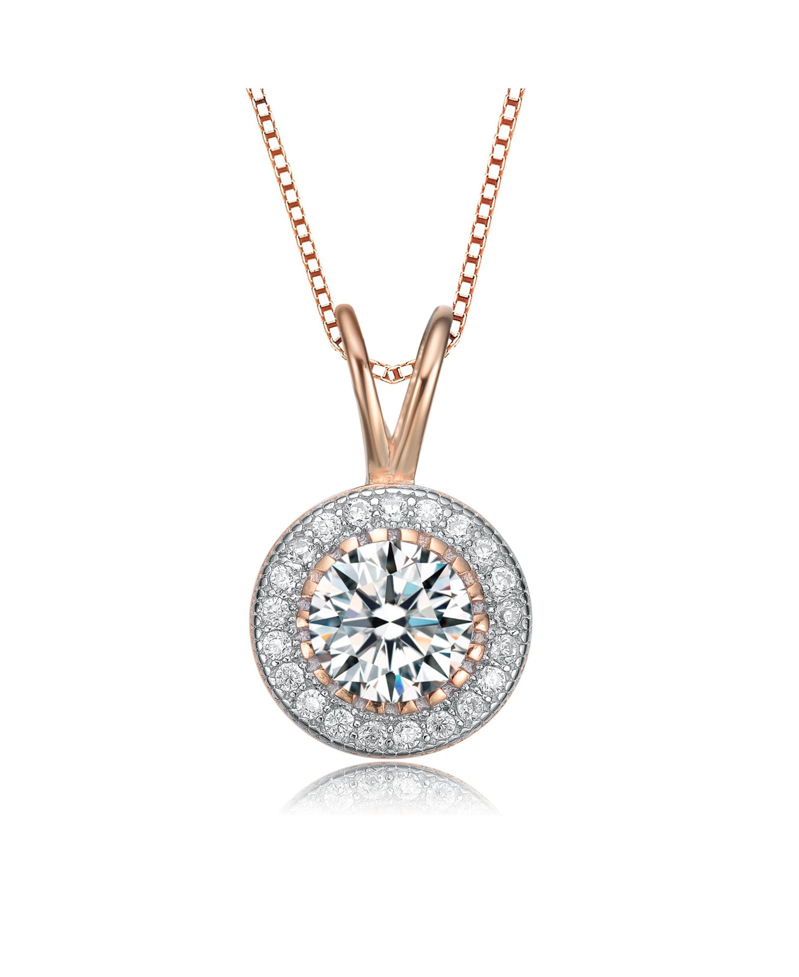 Genevive Подвеска с кубическим цирконием Round-cut, Sterling Silver