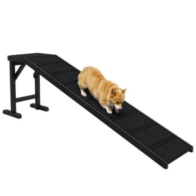 PawHut Dog Ramp w/ Non-Slip Carpet and Top Platform, 74" x 16" x 25",