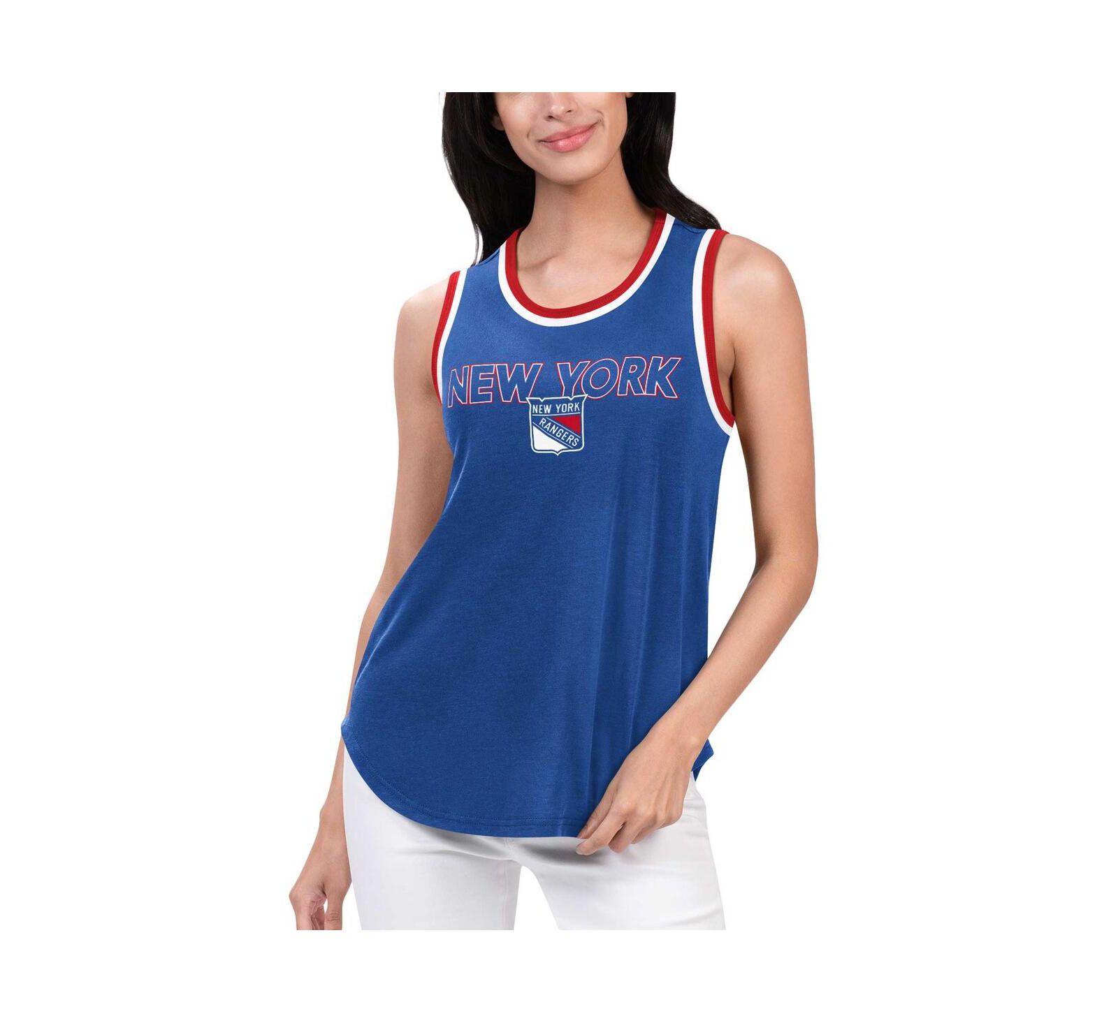 G-III 4Her by Carl Banks Women's Blue New York Rangers Strategy Tank Top