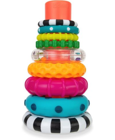 Sassy Baby Sassy Stacks of Circles Stacking Ring STEM Learning Toy, 9 Piece Set
