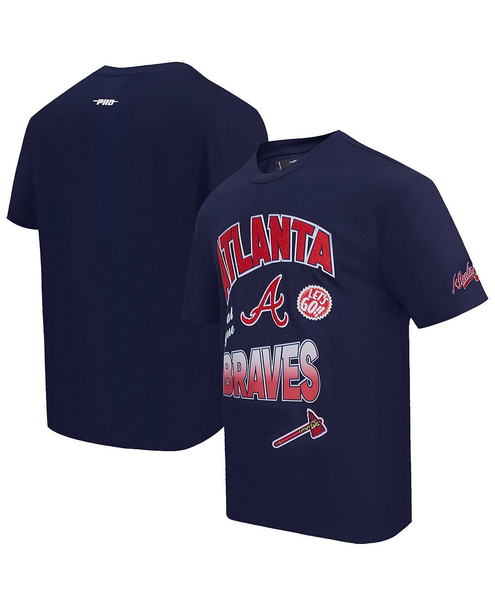 Pro Standard Men's Navy Atlanta Braves Turn It Up Dropped Shoulder T-Shirt