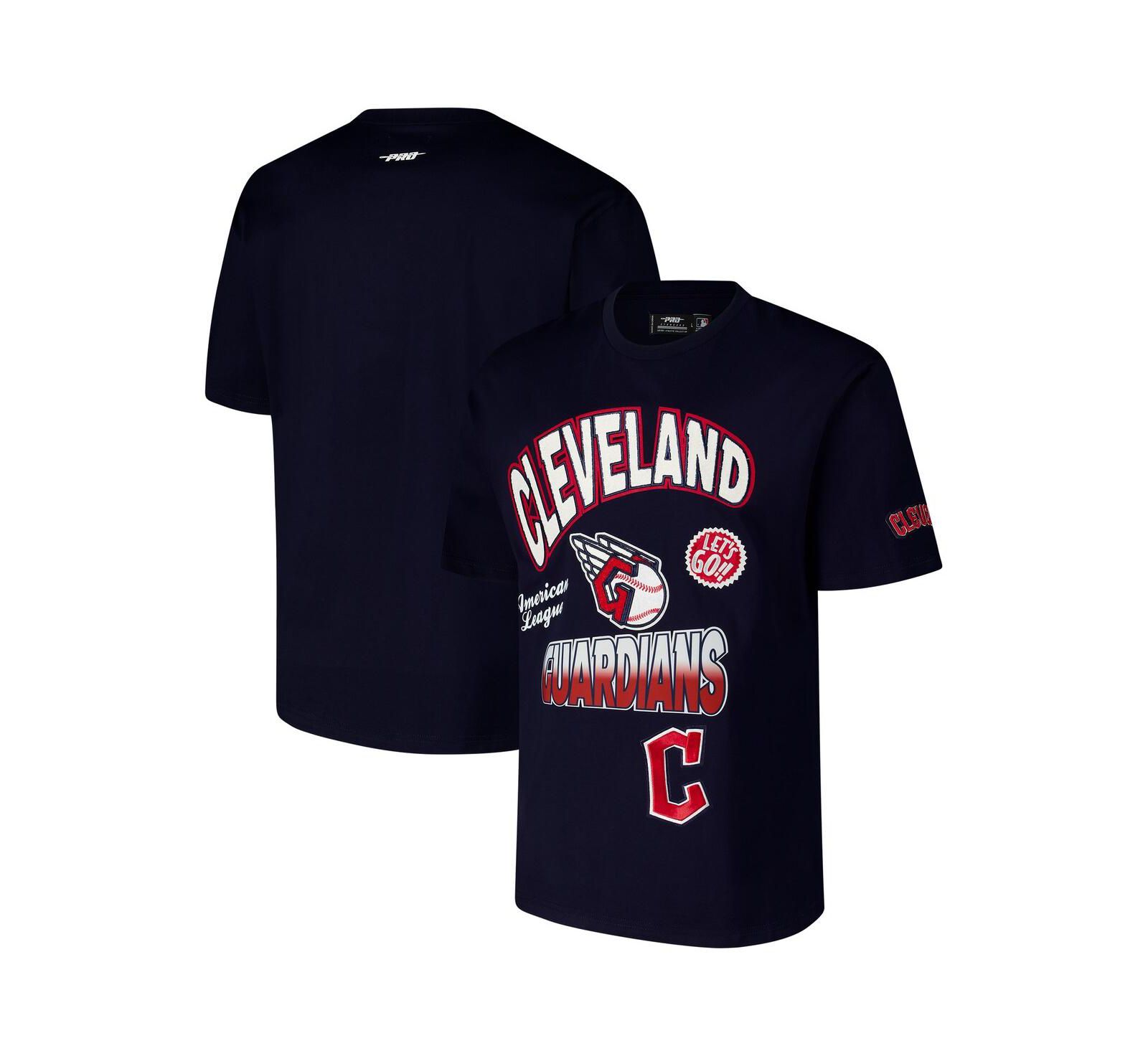 Pro Standard Men's Navy Cleveland Guardians Turn It Up Dropped Shoulder T-Shirt