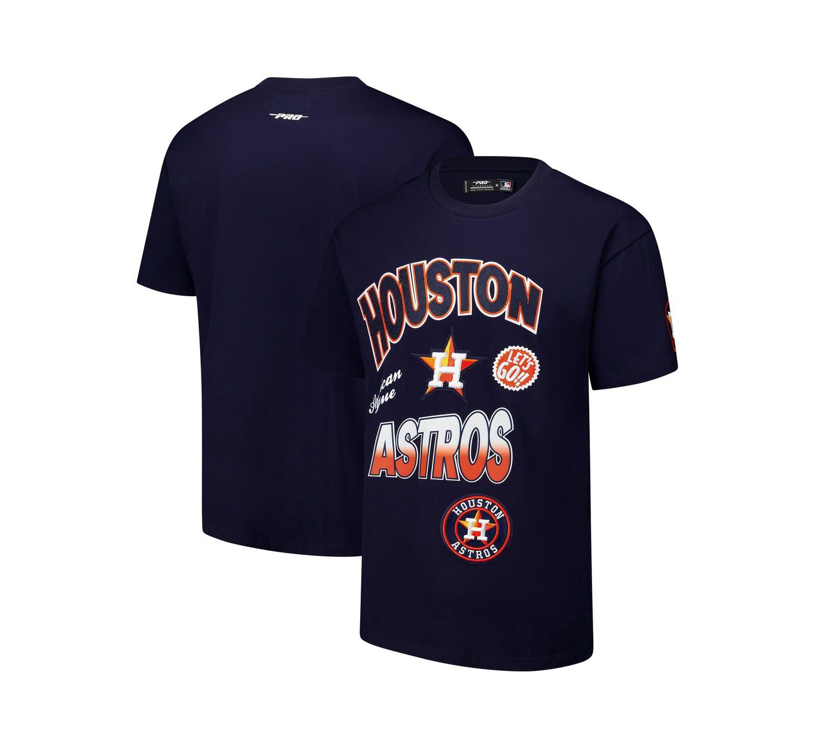Pro Standard Мужская футболка Houston Astros с заниженной линией плеча, темно-синяя