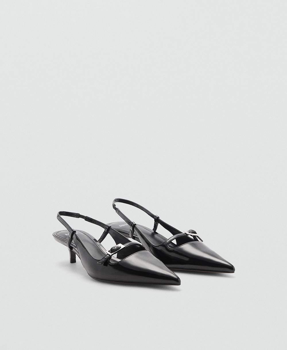 Mango Women's Buckle Detail Slingback Heeled Shoes