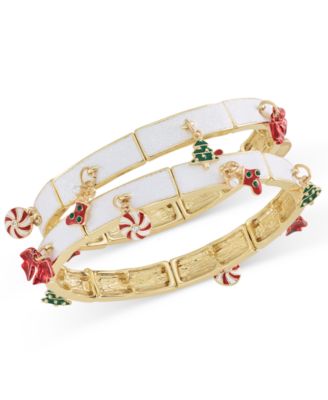 Holiday Lane золотистый браслет с подвесками, создан для Macy's