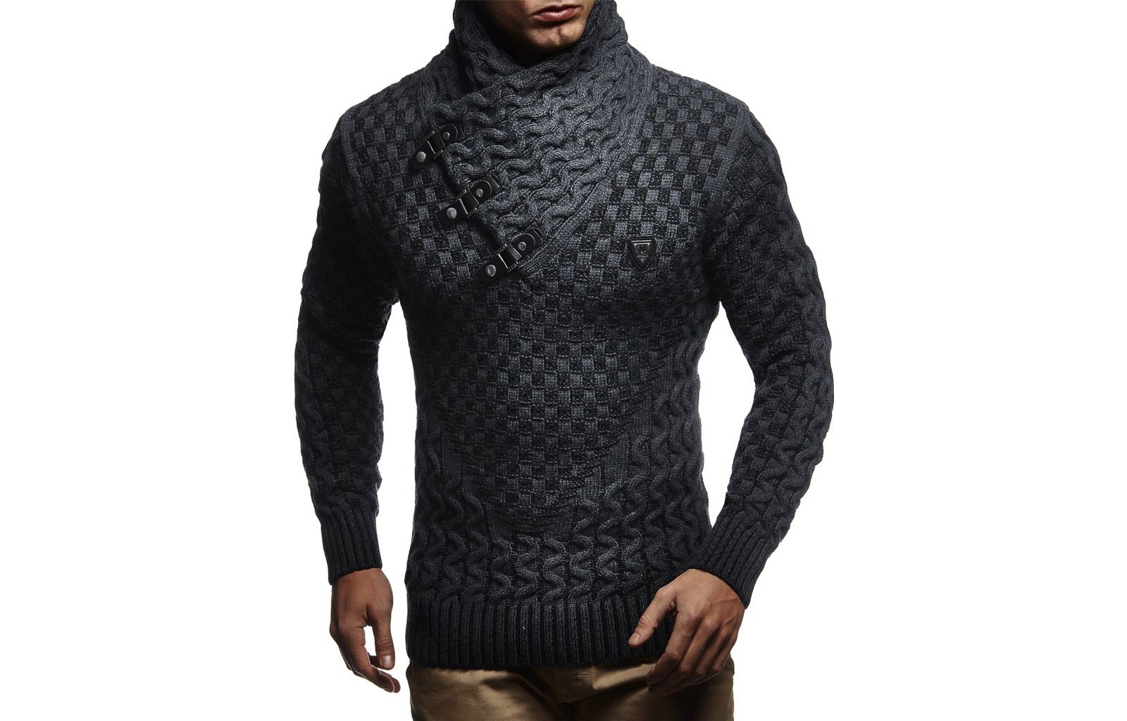 Leif Nelson Men's Chunky Knit Pullover Sweater