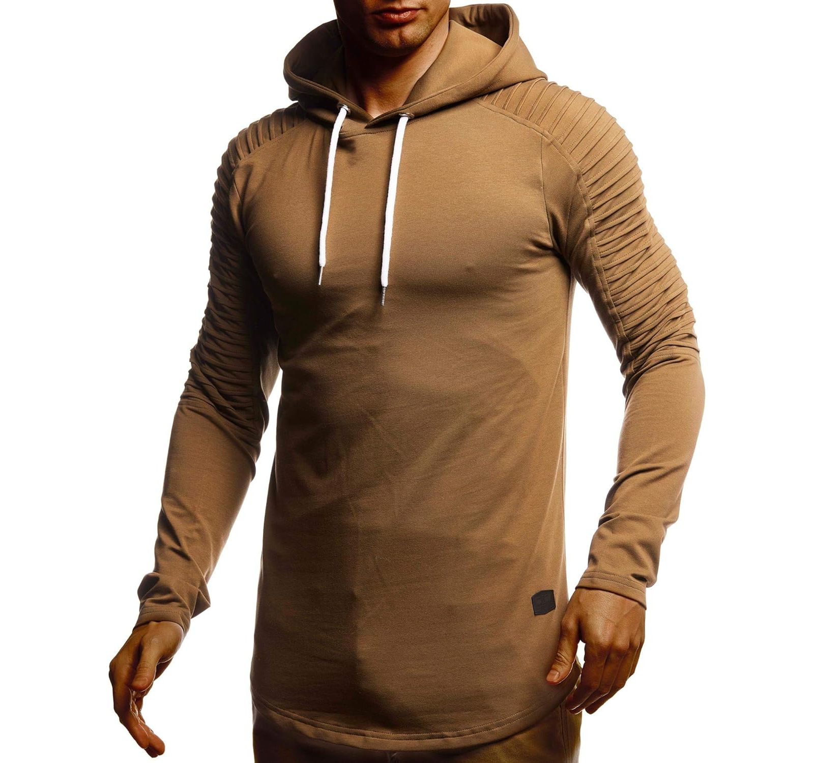 Leif Nelson Men's LN6369 Light Hooded Sweatshirt Size XL, Grey
