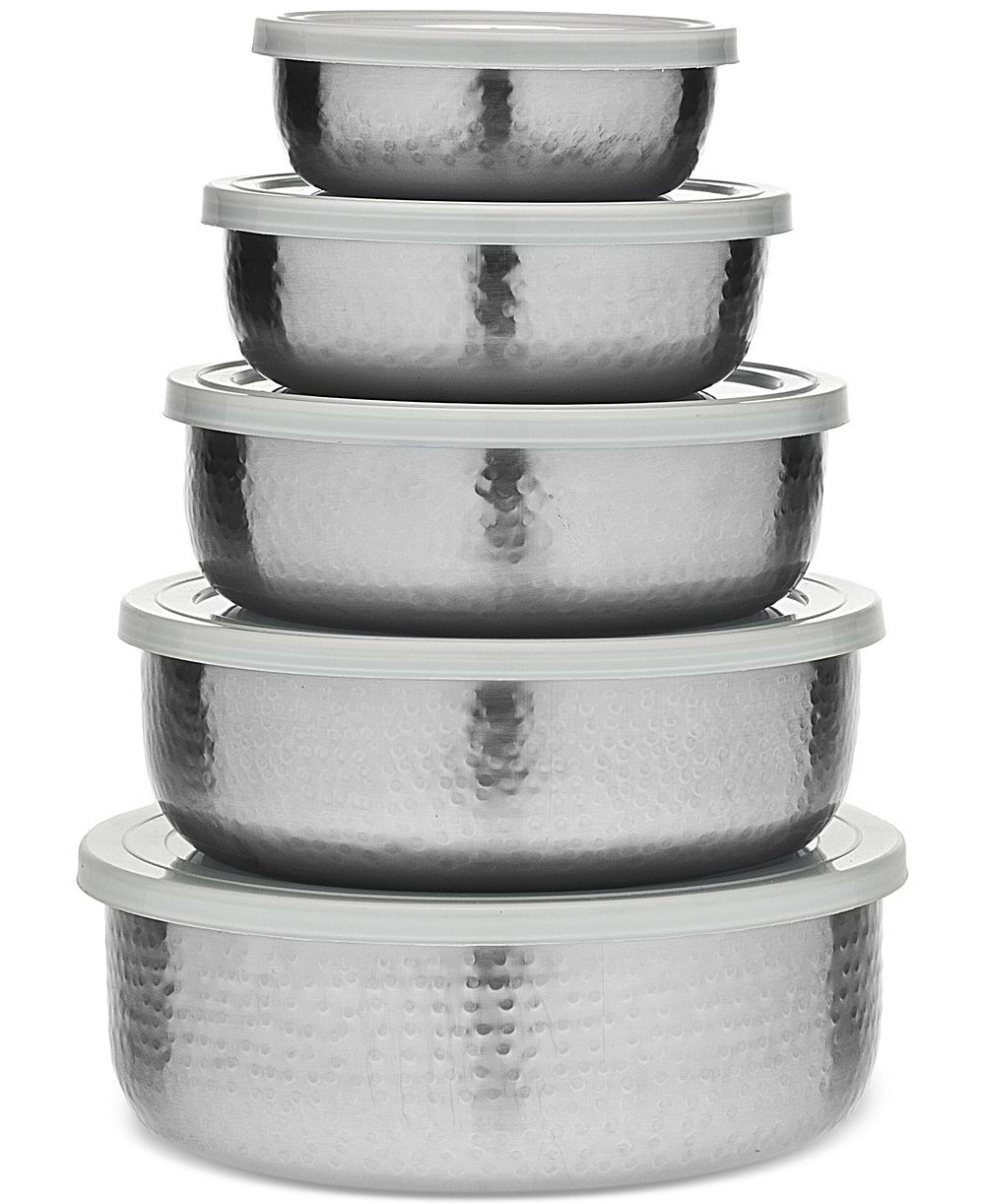 Godinger Hammered Silver-Tone набор из 5 чаш и крышек