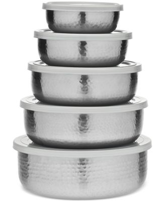 Godinger Hammered Silver-Tone набор из 5 чаш и крышек
