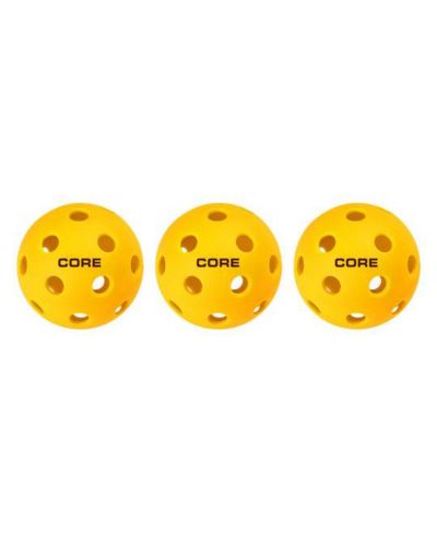 CORE Pickleball желтые мячи для пиклбола, 26 отверстий, для помещений